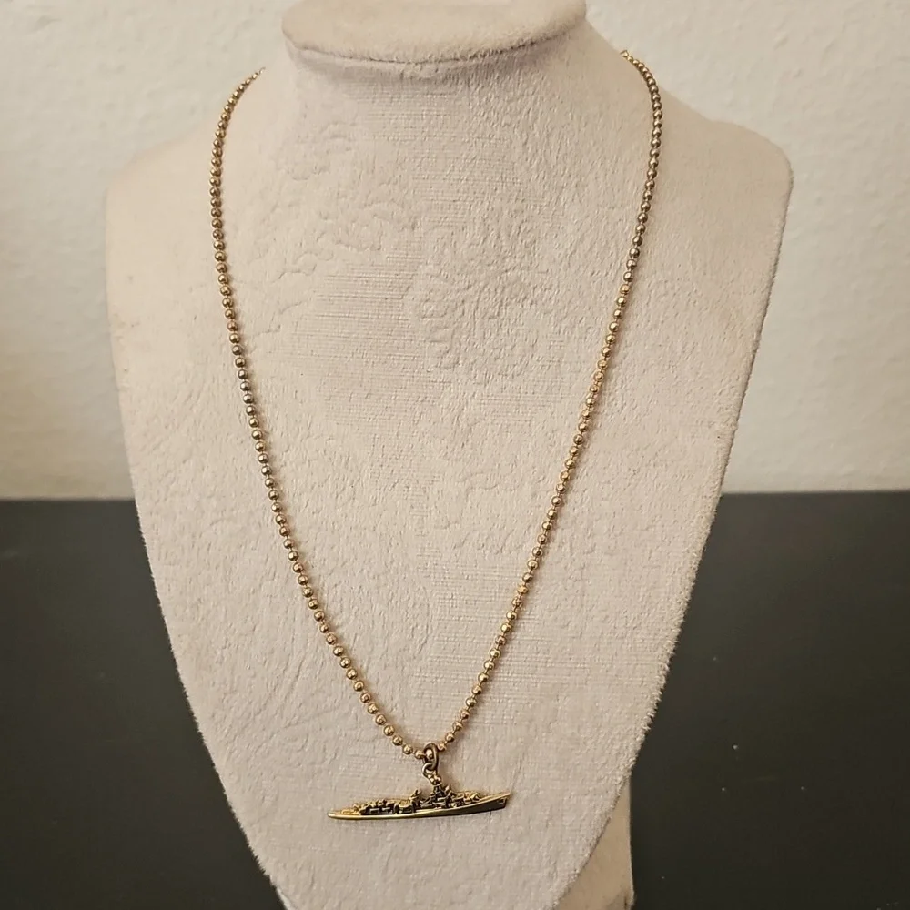 Gold Ship Pendant Necklace 🌠